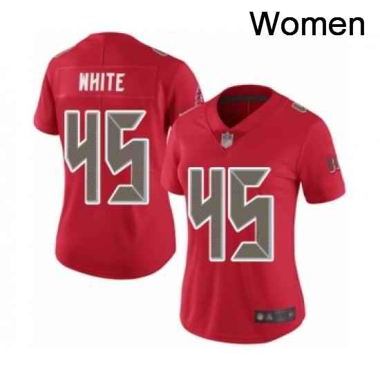 Womens Tampa Bay Buccaneers 45 Devin White Limited Red Rush Vapor Untouchable Football Jersey